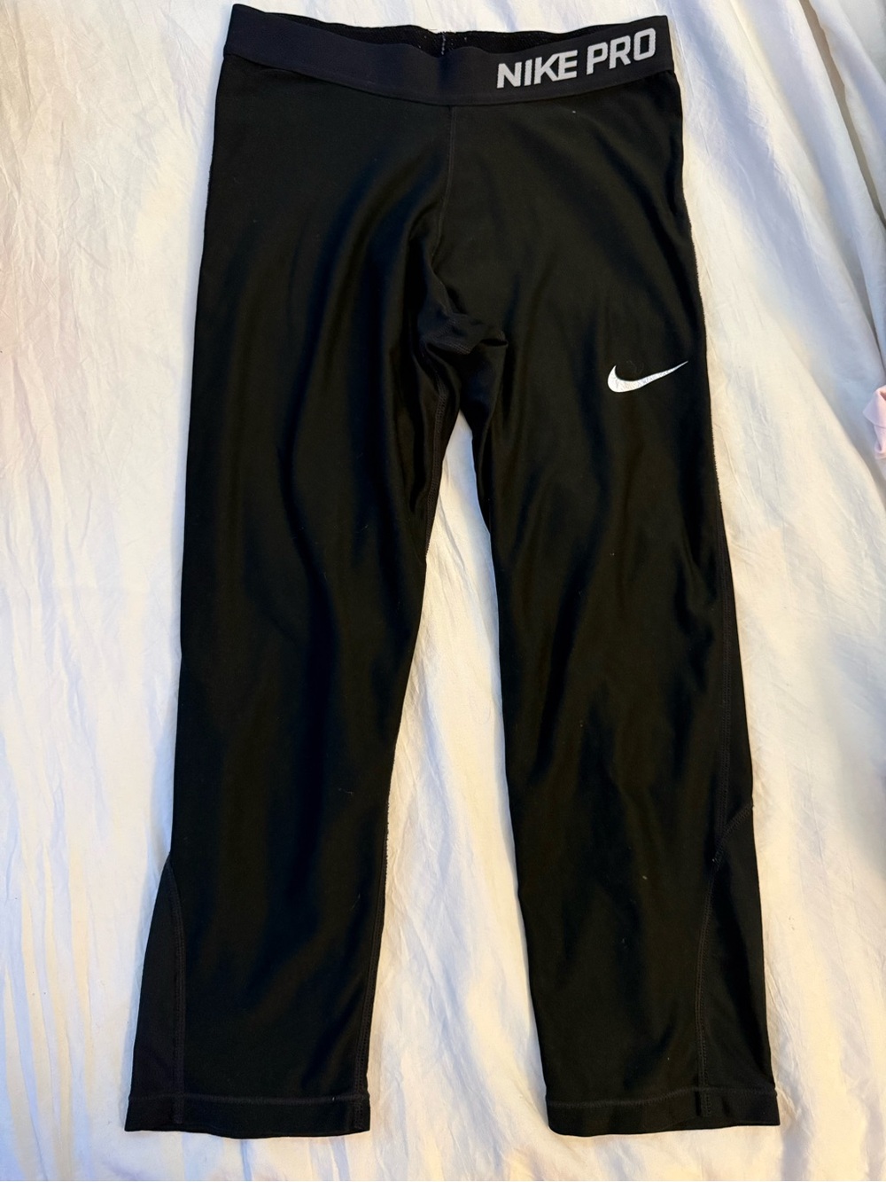 Nike Pro Black 3/4 Training Capri Pants Girls Size XL